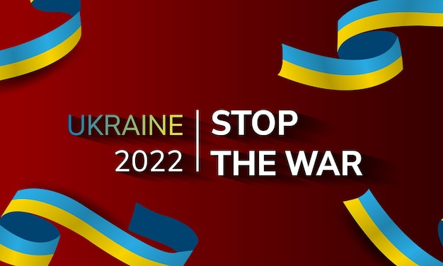 Vector ukrainian flag stop the war in ukraine vector