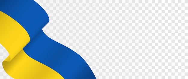 Ukrainian flag on a transparent background Template with free space for design or text