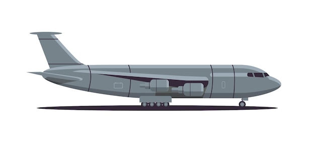 Ukrainian jet-powered strategic bomber special battle transport military equipment concept stop war against Ukraine horizontal vector illustration