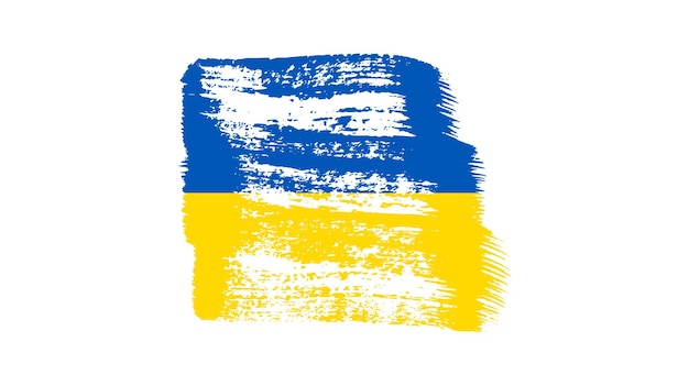 Ukrainian national flag in grunge style