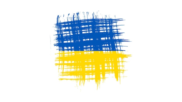 Ukrainian national flag in grunge style