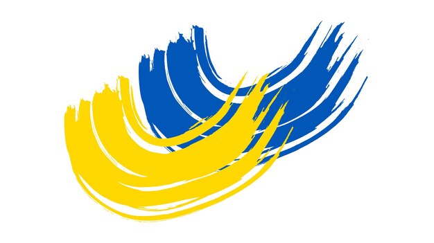 Ukrainian national flag in grunge style