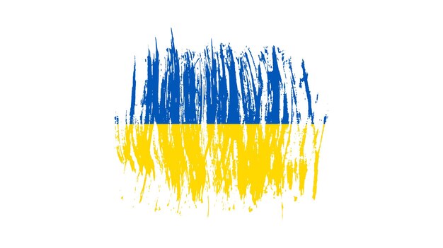 Ukrainian national flag in grunge style