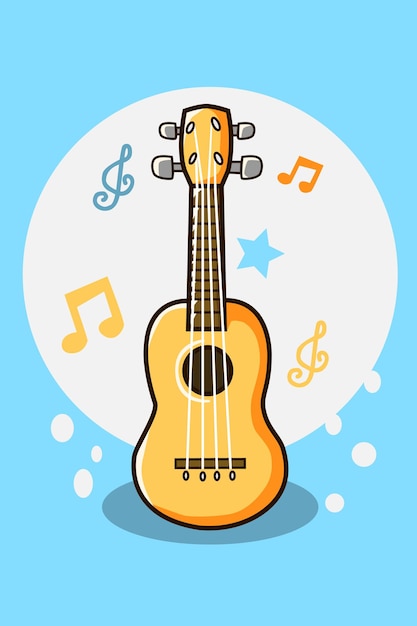 Ukulele cartoon illustration