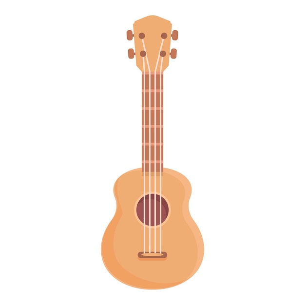 Vector ukulele guitar icon cartoon vector acoustic instrument cute guitar