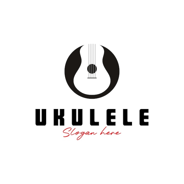 Ukulele logo vector icon illustration template design