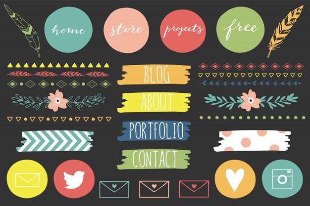 Kit per blog di elementi di design di ultima generazione.