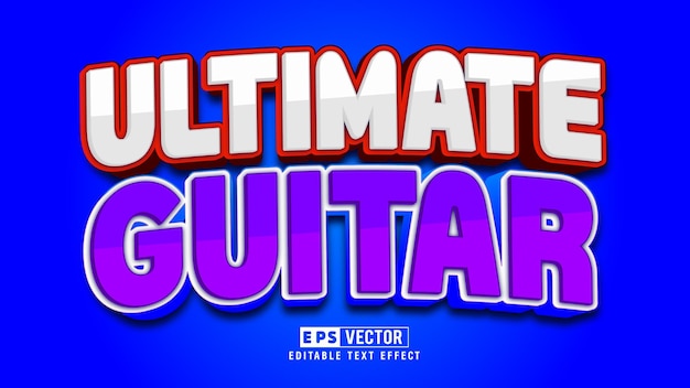 Ultimate Guitar 3d Editable Text Effect Vector Smart Object