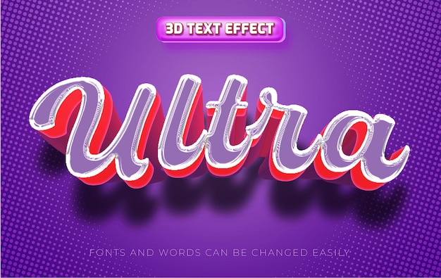 Ultra 3d editable text effect style