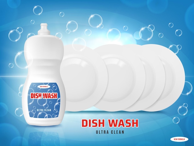 Ultra clean dish wash liquid plates shine light