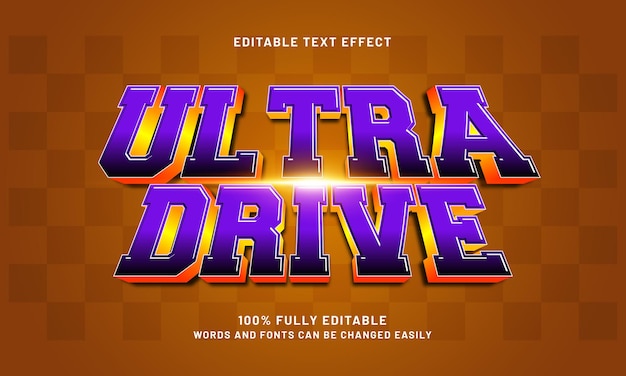 Ultra Editable Text Effect (UED) はレースとスピードのテキストスタイルを搭載したテキスト効果を搭載しています