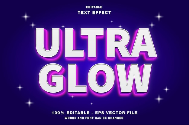Ultra Glow Vetgedrukte 3D bewerkbare teksteffectstijl