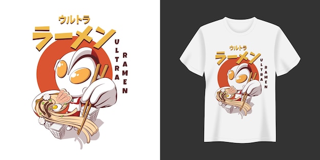 Ultra Ramen TShirt en kleding Trendy ontwerp typografie Print vectorillustratie