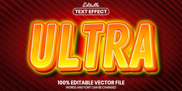 Ultra text, font style editable text effect