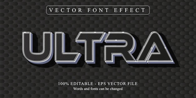 Vector ultra text, neon style editable text effect