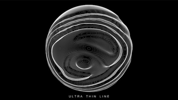 Vector ultra thin line fluid geometry