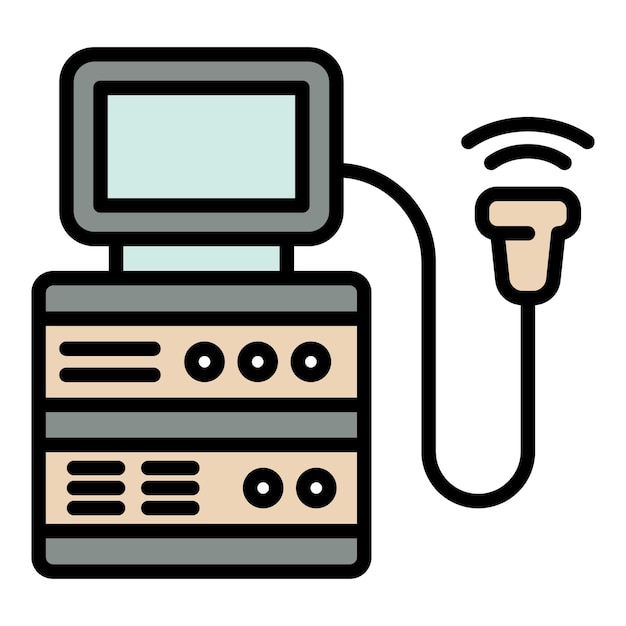 Ultrasound machine icon Outline ultrasound machine vector icon color flat isolated