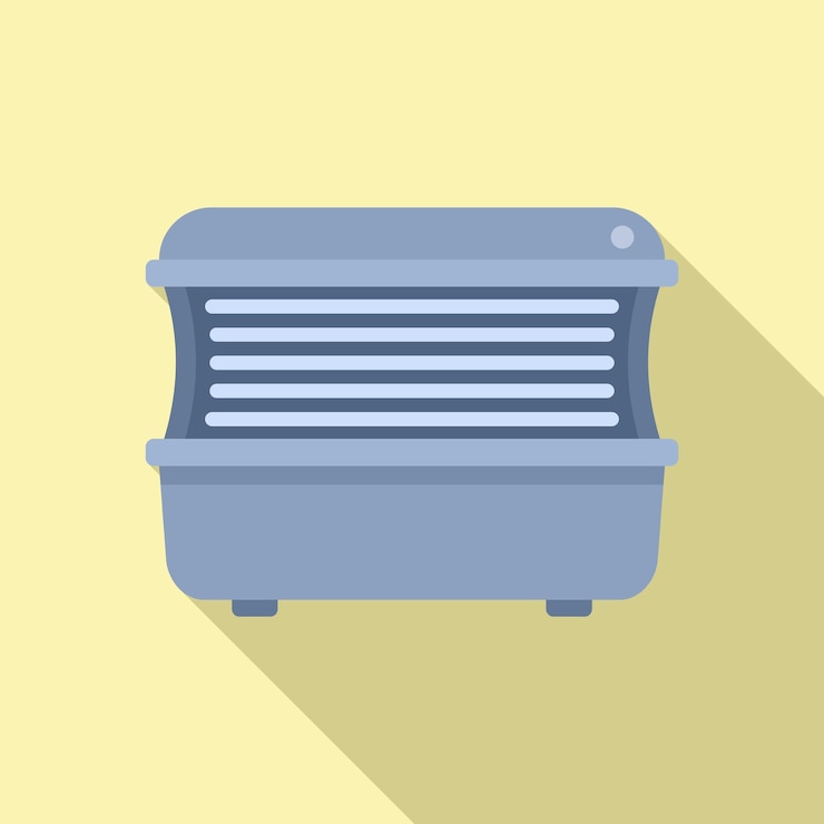 Vector ultraviolet solarium icon flat vector sun bed care lamp