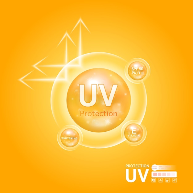 Vettore crema solare ultravioletta spf 50 protezione solare protezione uv.