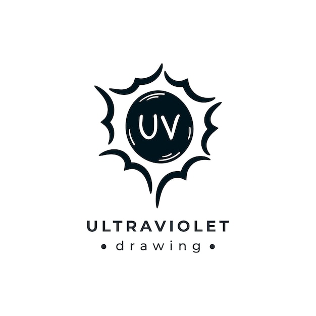 Ultraviolet zonnebril zonnebescherming hand getekend pictogram logo Vector doodle tekening illustratie