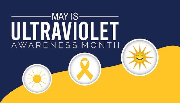 Vector ultraviolette bewustzijnsmaand die elk jaar in mei wordt gevierd