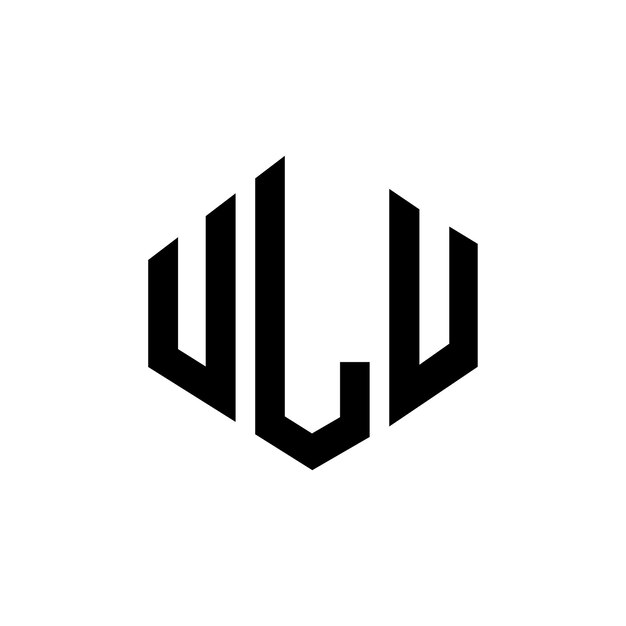 Вектор Логотип ulu с буквой с формой многоугольника ulu с формой полигона и куба дизайн логотипа ulu шестиугольник векторный логотип шаблон белый и черный цвета ulu монограмма бизнес и логотип недвижимости