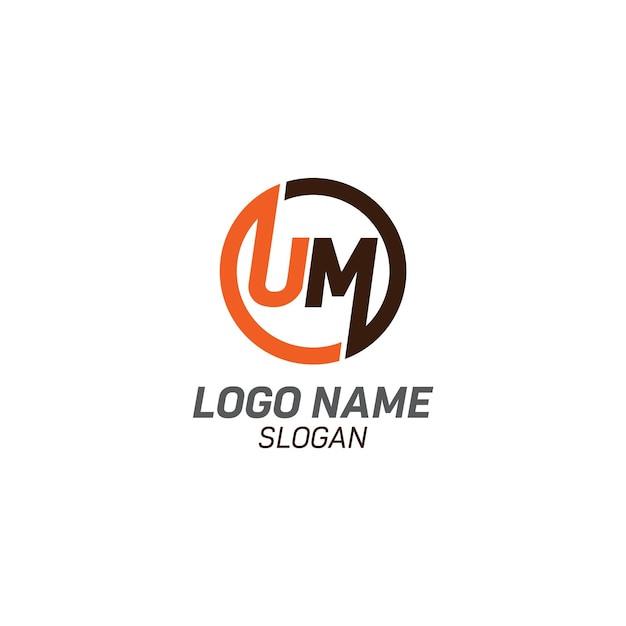 Vector um letter logo design