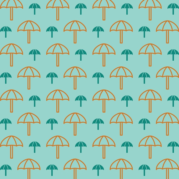 傘のカラフルなシームレスな繰り返しパターンの美しいベクトル イラスト背景