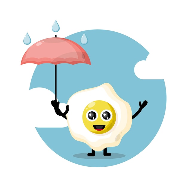 Umbrella egg cute character logo