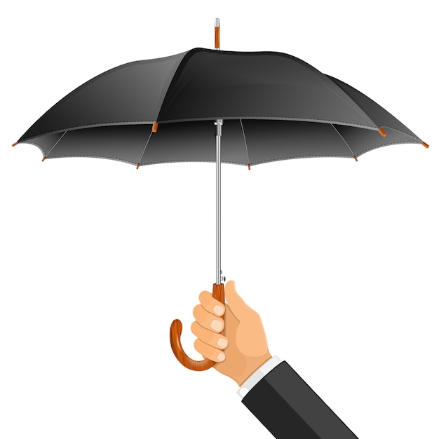 Vector umbrella in hand