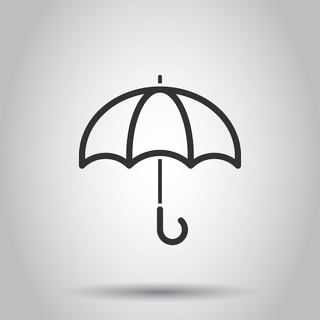 Umbrella icon in flat style parasol vector illustration on white isolated background canopy business concept