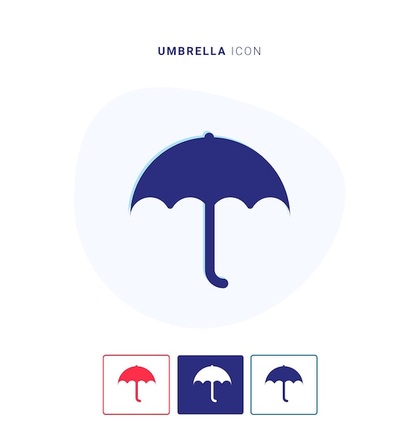 Logo icona ombrello e modello vettoriale