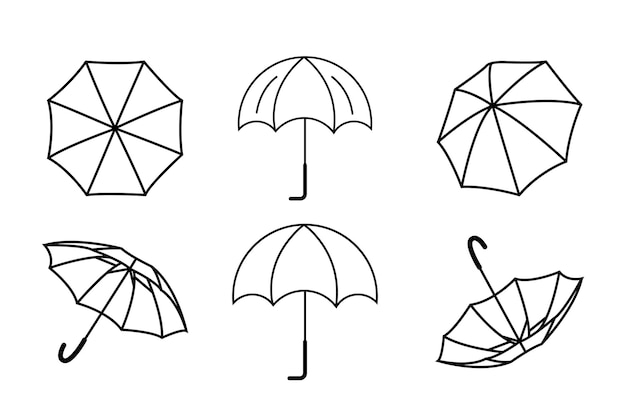 umbrella line art icon design