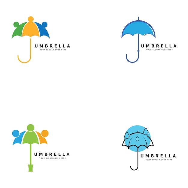 Icona del design del logo dell'ombrello