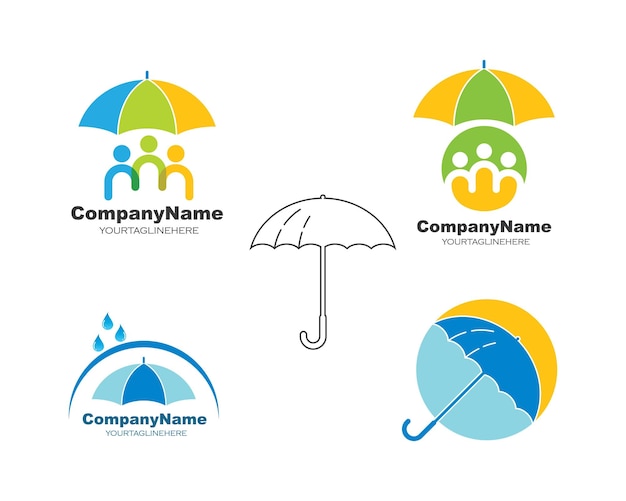 Umbrella logo icon vector illustration