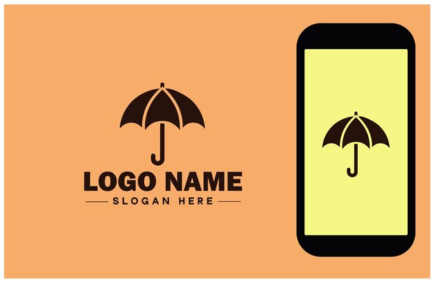 Umbrella logo icoon vector voor bedrijf merk app icoon regen bescherming Waterdichte sjabloon