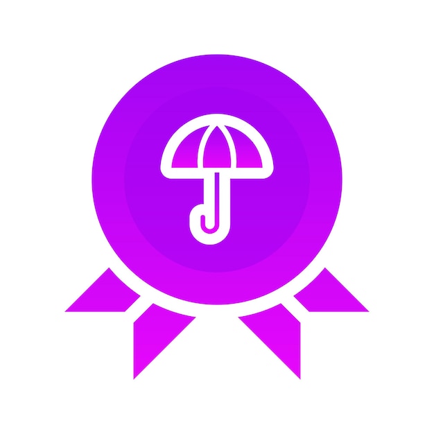 Umbrella medal logo gradient design template icon element