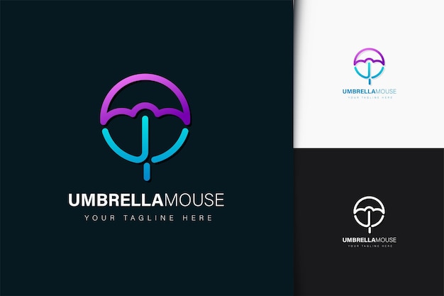 Umbrella mouse logo design with gradient