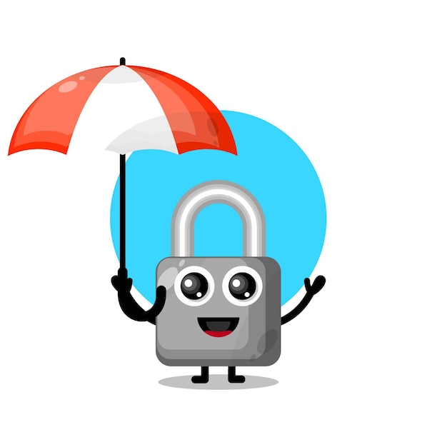 Umbrella padlock cute character mascot