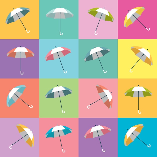 Vector umbrella pattern background color design vector