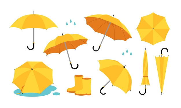 Vettore illustrazione vettoriale dell'ombrello isolata su sfondo bianco elemento di design dei cartoni animati della stagione delle piogge