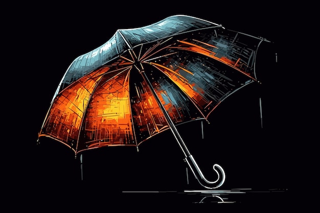 Umbrella waterverf vector illustratie Regendruppels kleurrijke splashes vector achtergrond icoon