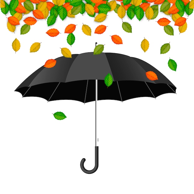 Umbrella with falling leaves