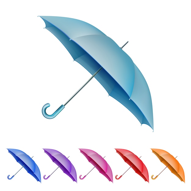 Umbrellas color set.