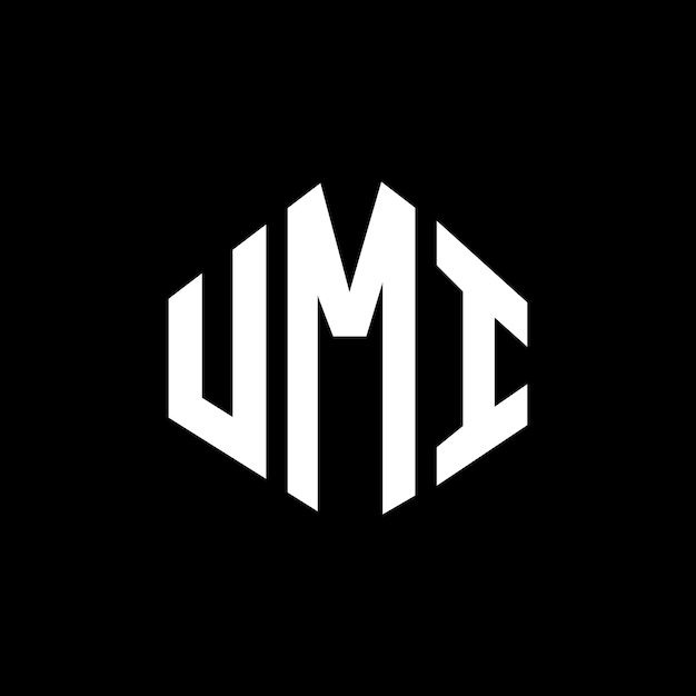 Vector umi letter logo ontwerp met veelhoek vorm umi veelhoek en kubus vorm logo ontwerp umi zeshoek vector logo sjabloon witte en zwarte kleuren umi monogram bedrijf en vastgoed logo