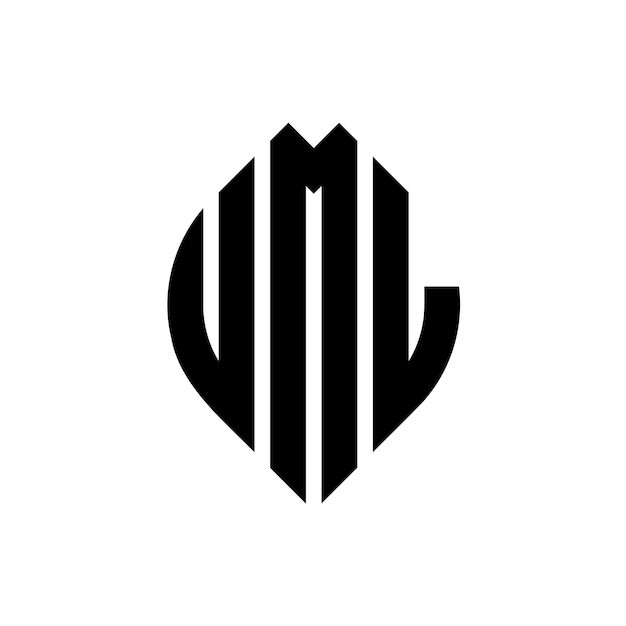 uml circle letter logo design with circle and ellipse shape uml ellipse letters with typographic style the three initials form a circle logo uml circle emblem abstract monogram letter mark vector