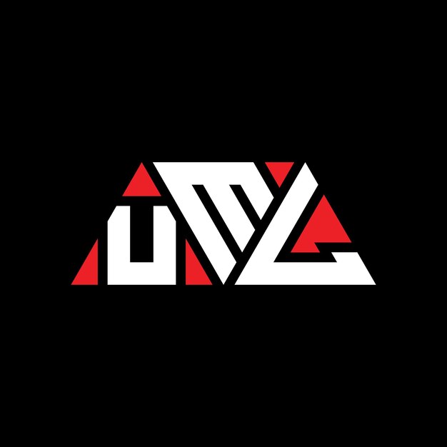 삼각형 모양의 삼각형 로고 디자인 모노그램 UML 삼각형 터 로고 템플릿과 빨간색 UML 삼角형 로고 간단하고 우아하고 고급스러운 로고 UML