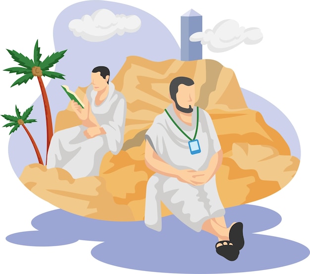 Vector umrah and hajj pilgrimage illustration