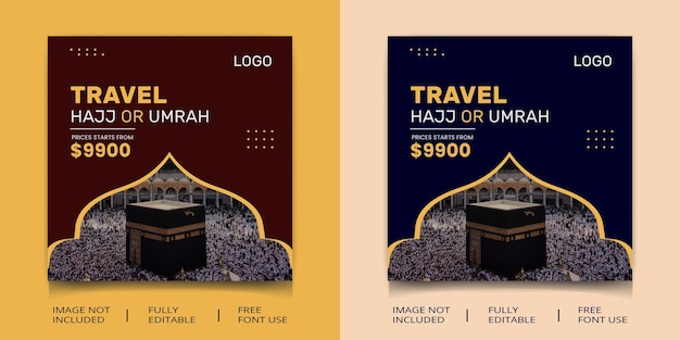 Umrah and hajj social media post template design