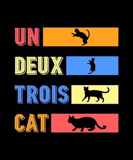 Un Deux Trois kattenshirtontwerp